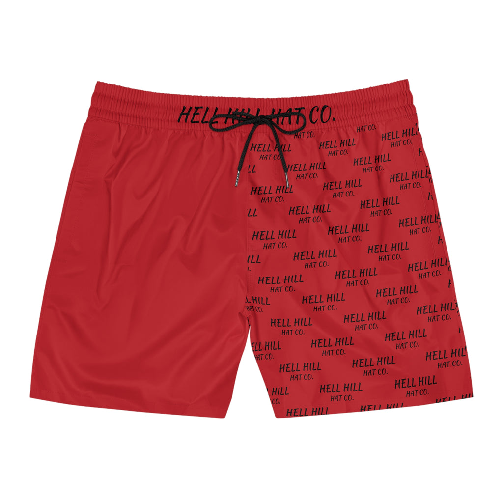 Men's Mid-Length Swim Shorts (Red)
